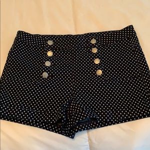 Rue 21 Navy/White Polka Dot High Waisted Shorts